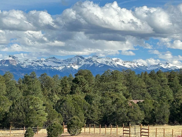 view of mountain feature featuring a rural view