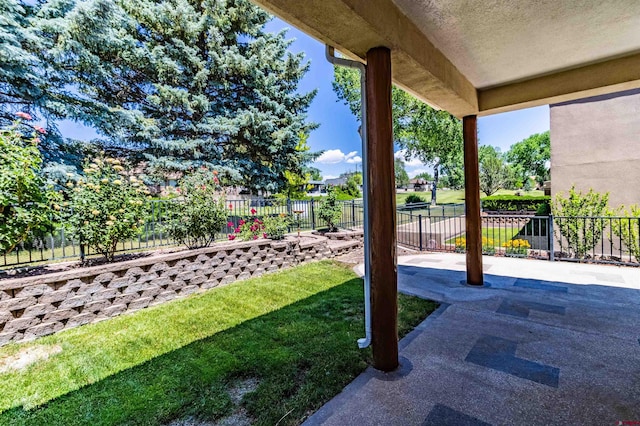 view of yard featuring a patio