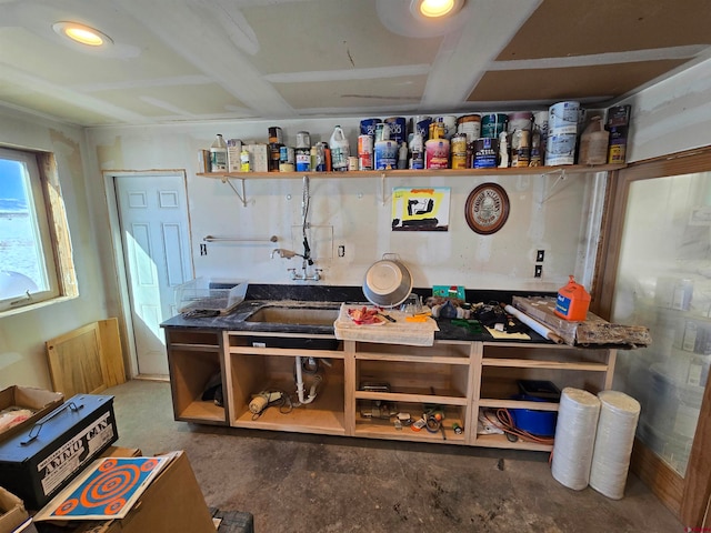 kitchen with concrete floors