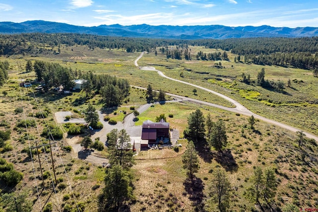 bird's eye view featuring a mountain view