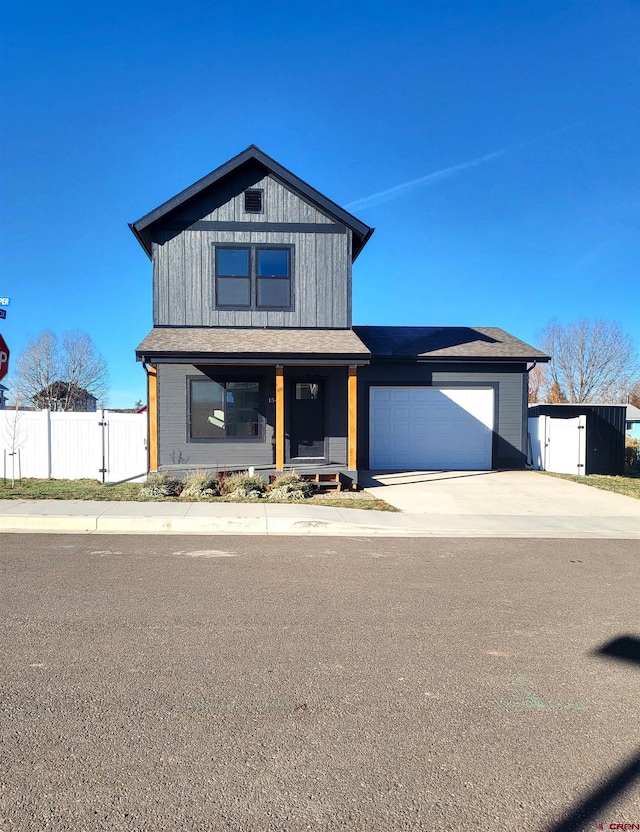 view of front of house with a garage