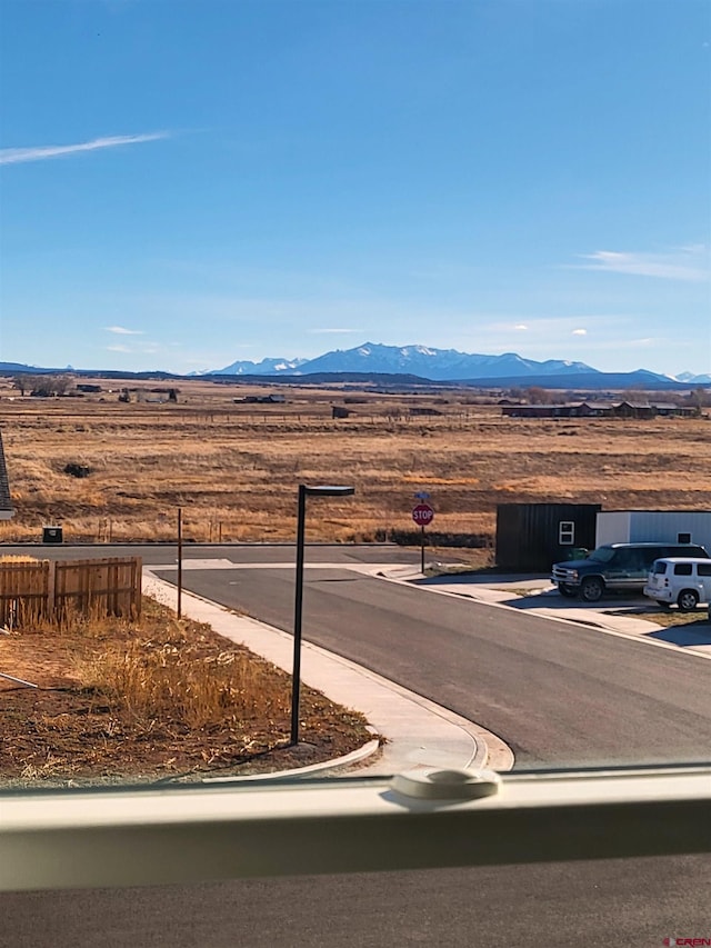 view of street with a mountain view