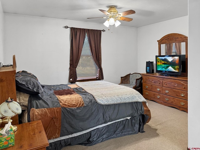 bedroom with carpet and ceiling fan