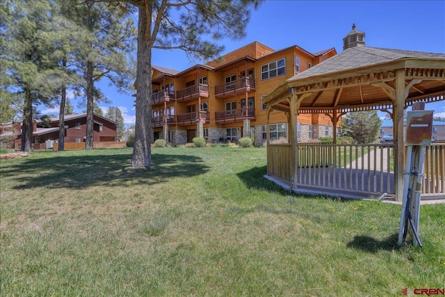 view of yard featuring a gazebo