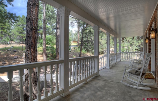 view of patio / terrace featuring covered porch