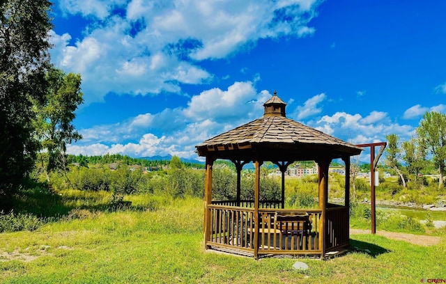 view of community with a gazebo