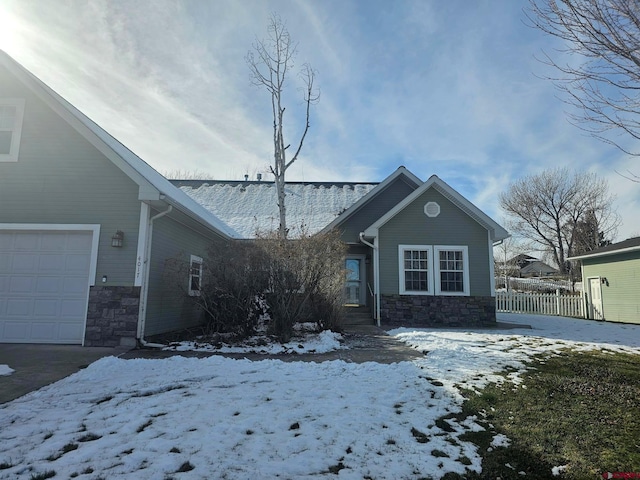 view of front of home featuring a garage