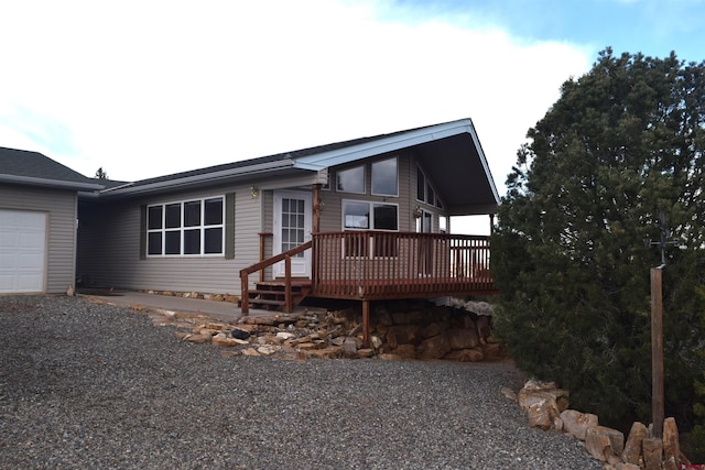 view of front of property featuring a deck