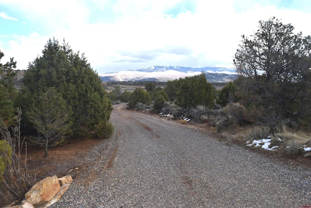 view of street featuring a mountain view