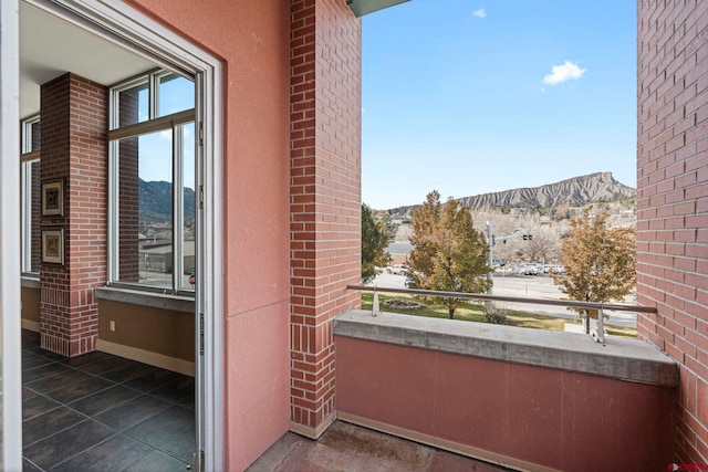 balcony with a mountain view