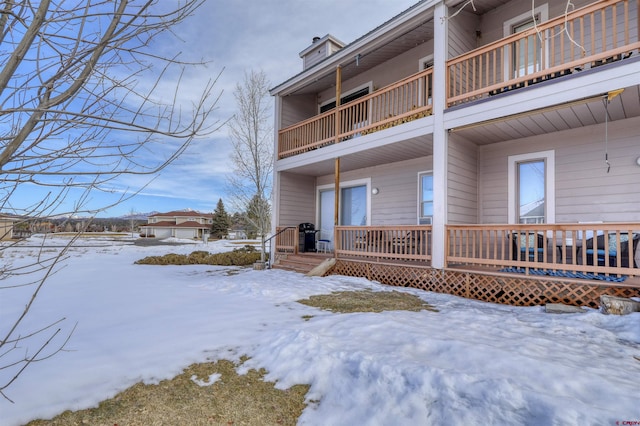 view of snow covered exterior