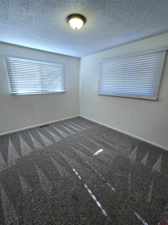 spare room with carpet floors and a textured ceiling