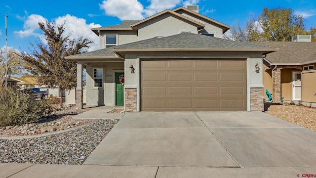 view of front of house with a garage