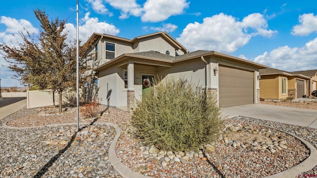 view of front of house with a garage