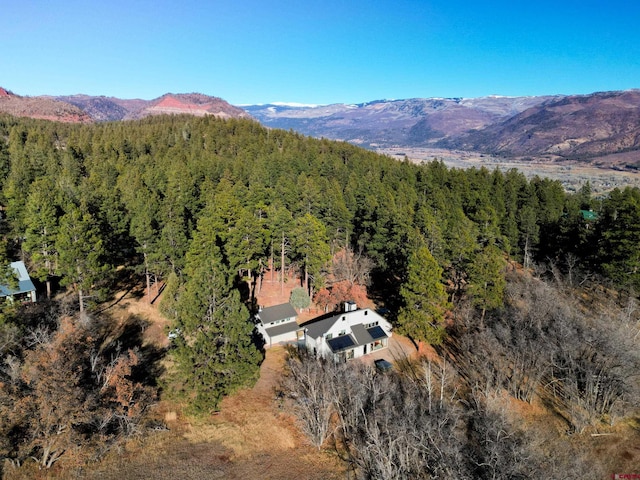 bird's eye view with a mountain view