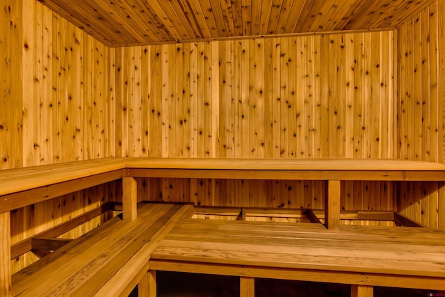 view of sauna