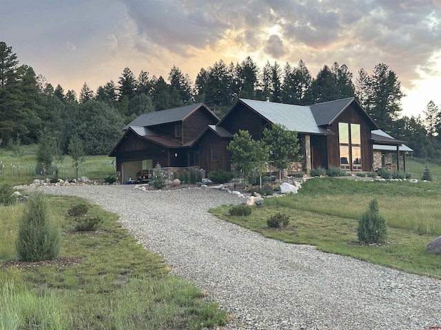 view of front of home featuring a garage