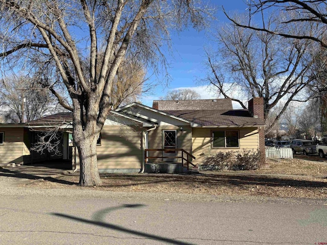 view of single story home