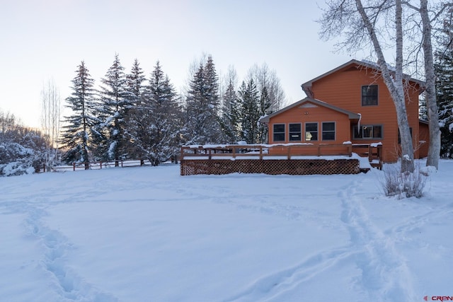 exterior space featuring a deck