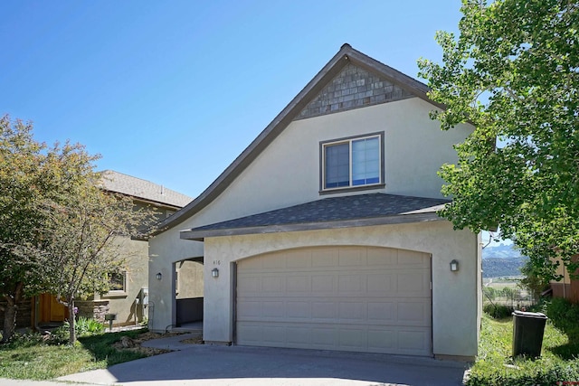 view of front of home with a garage