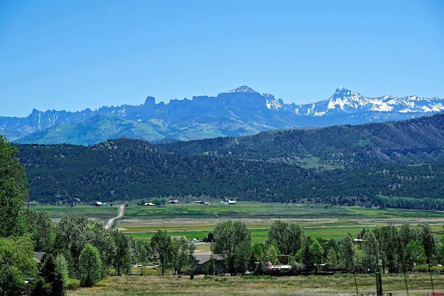 view of mountain feature featuring a rural view