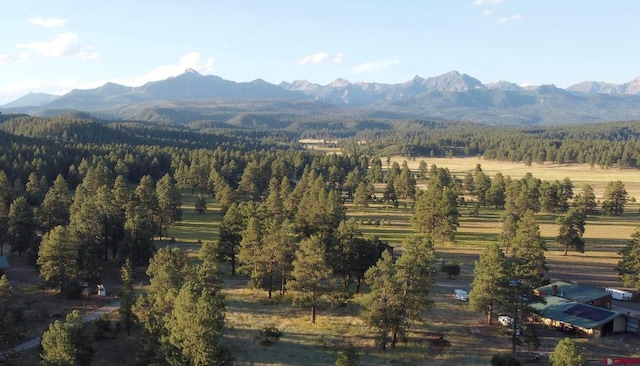 aerial view featuring a mountain view