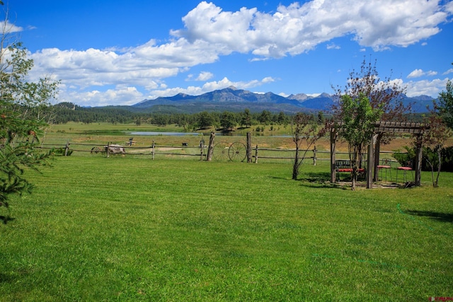 property view of mountains with a rural view