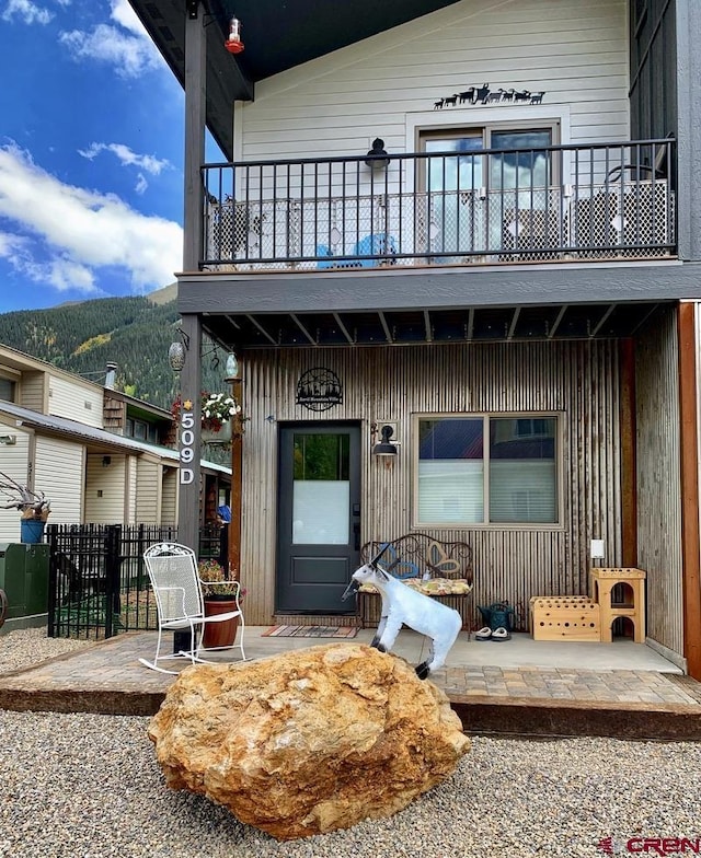 509 Reese St Unit D, Silverton, CO 81433 - view of exterior entry with a balcony