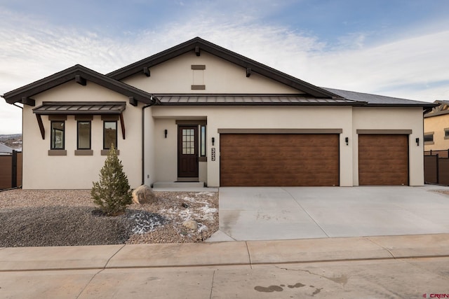 view of front facade with a garage