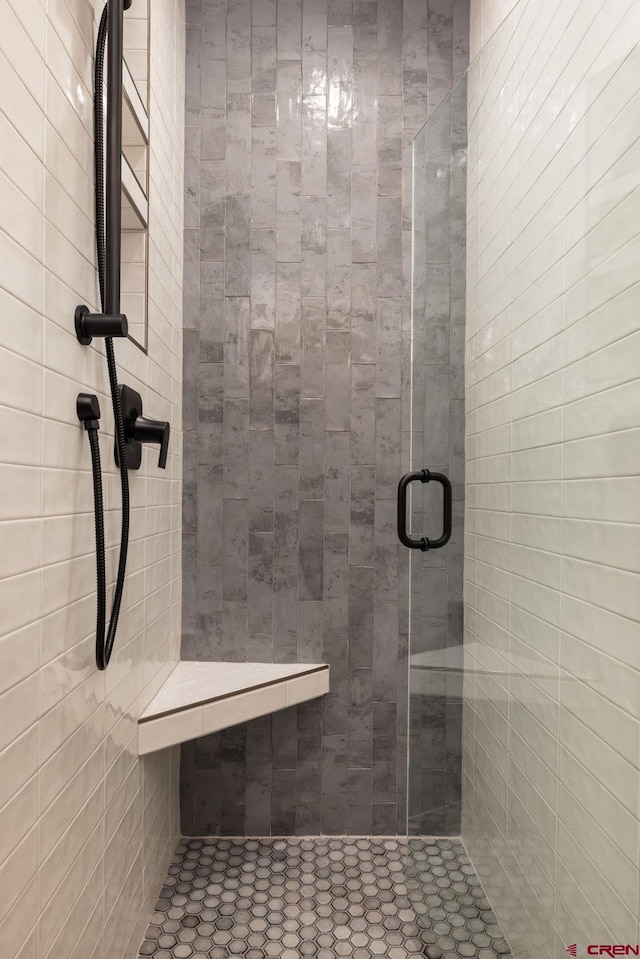 bathroom with an enclosed shower