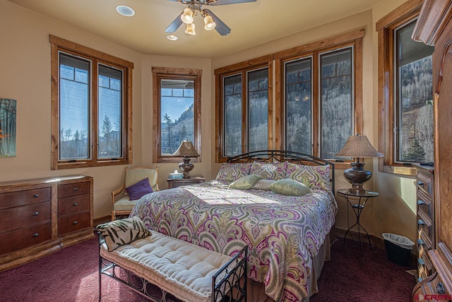 bedroom featuring ceiling fan