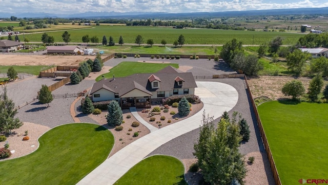 drone / aerial view featuring a rural view