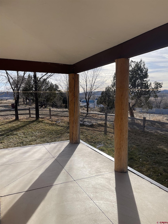 view of patio featuring a rural view