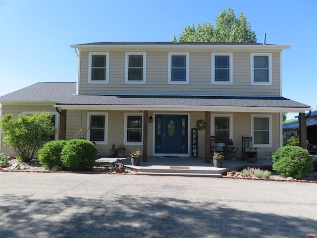 view of front of home with covered porch