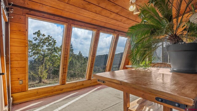 unfurnished sunroom featuring a wealth of natural light