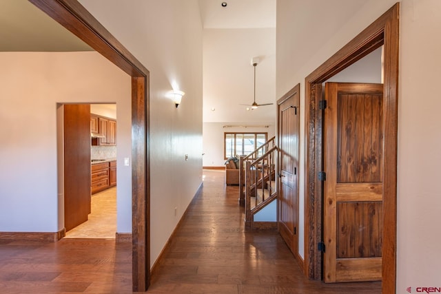 hallway featuring hardwood / wood-style flooring