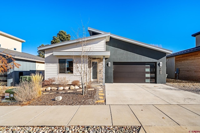 view of front of home with a garage