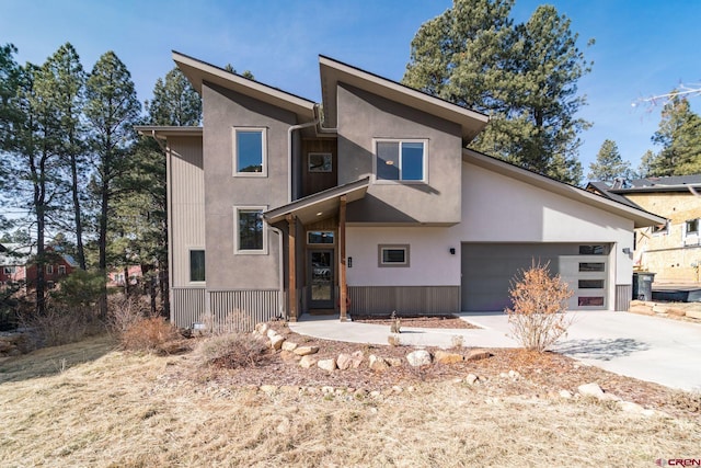 contemporary house with a garage