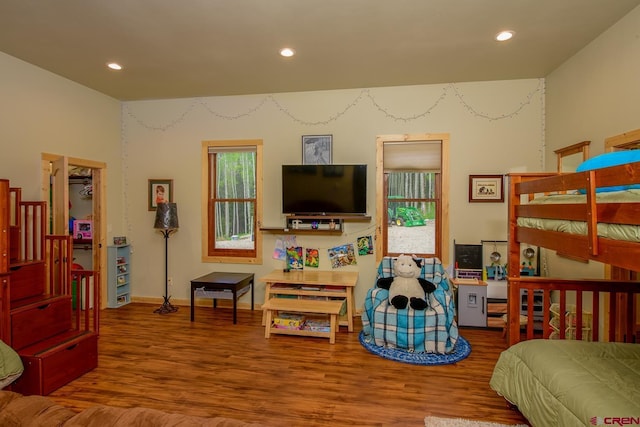 bedroom featuring hardwood / wood-style floors