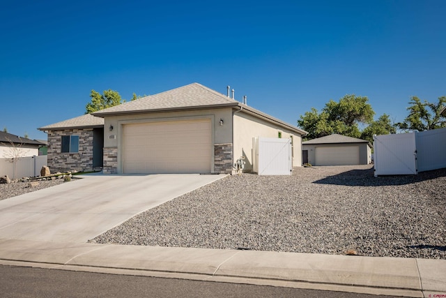 view of front of house with a garage