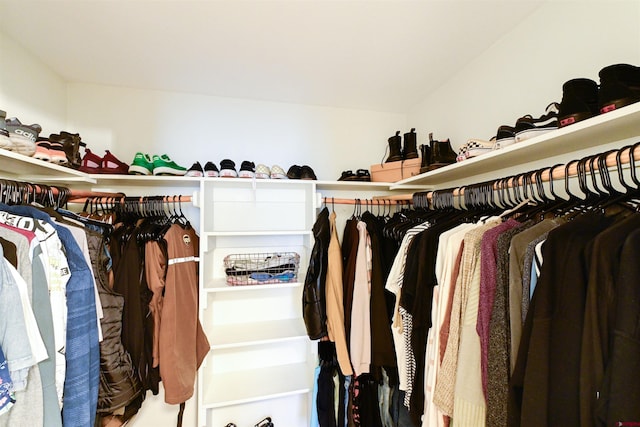 view of walk in closet