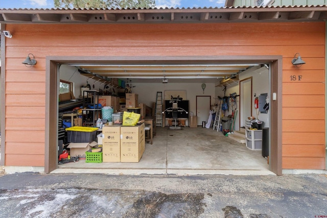 view of garage