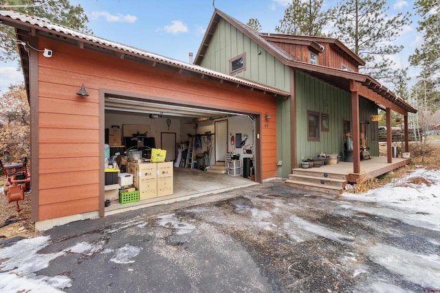 view of side of property with a garage