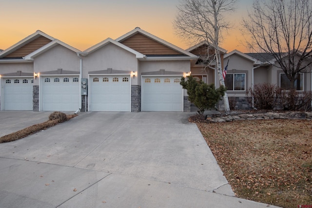 single story home featuring a garage