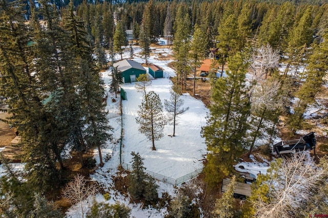 view of snowy aerial view