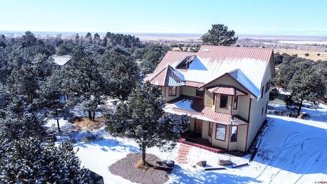 view of snowy aerial view