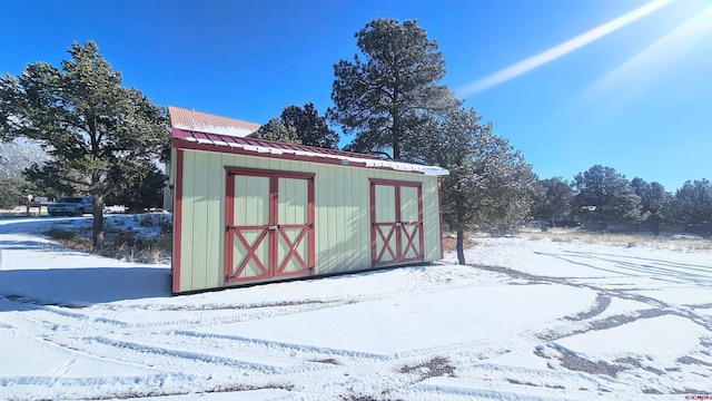 view of snow covered structure