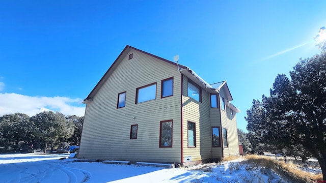 view of snowy exterior