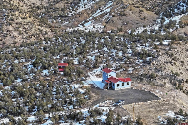 view of snowy aerial view