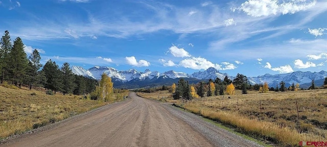 view of road with a mountain view